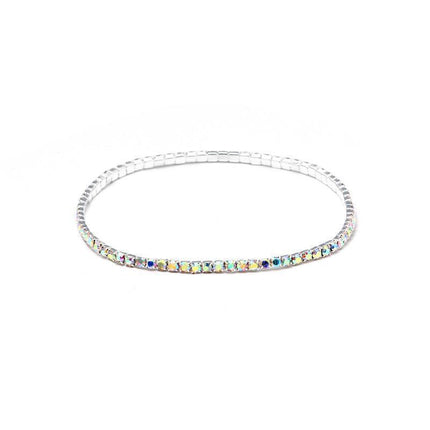 2.0mm Superfine Rhinestone Bracelet Stretch Bridal Bracelet Korean Style Single Row Flash Diamond Stretch Crystal Bracelet