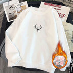 Deer head white [fleece-lined]] / S