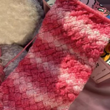 Grey Gradient Scarf Handmade DIY Wool Homemade Scarf Material Bag Woven Milk Cotton Gift for Boyfriend