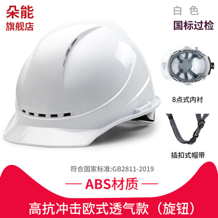 Safety Helmet for Men on Construction Sites, National Standard Abs Thickened Fiberglass Construction Leader Helmet with Printed Text for Protection