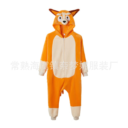 Mixed Batch Autumn and Winter 2025 New Flannel Ibrahimovic Dog Zipper Cartoon One-Piece Pajamas for Adults and Kidsren
