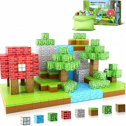 Cross-border My Magnetic Cube World Magnetic Suction Stone Building Blocks Children's Gift Educational Assembled Boy's Toy Interactive