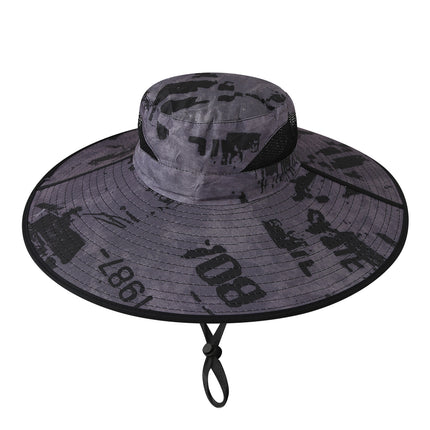 [5581 People Collected] Large Brim Fisherman Hat Men's Summer Sun Protection Hat with Large Brim Breathable Sun Hat by