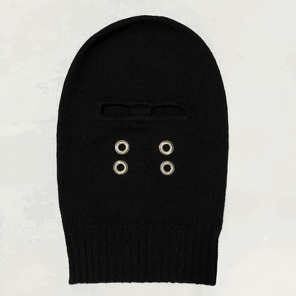 SUBHUMAN Men's Autumn and Winter Warm Knitted Wool Pullover Trendy Superman Corns Decorative Cold Dome Trendy Cap