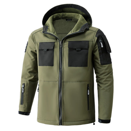 Autumn and Winter Waterproof Work Clothes suit Men's fleece-lined Thickened Charge Clothes Outdoor Labor Protection Cold-proof Windproof Overalls