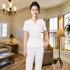 White short-sleeved trousers / S