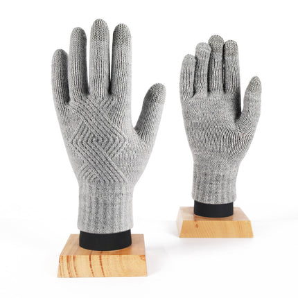 Wool Knitted Touch Screen Gloves Men's and Women's Winter All-match Korean-style Cold-proof Warm-keeping Knitted Gloves for Couple