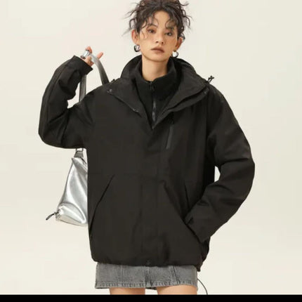 Autumn and Winter Removable Liner Down Couple Jacket Men's and Women's Two-in-One Outdoor Rustic Jacket Waterproof Windproof Jacket