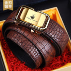 B11 gold buckle coffee belt / 120cm