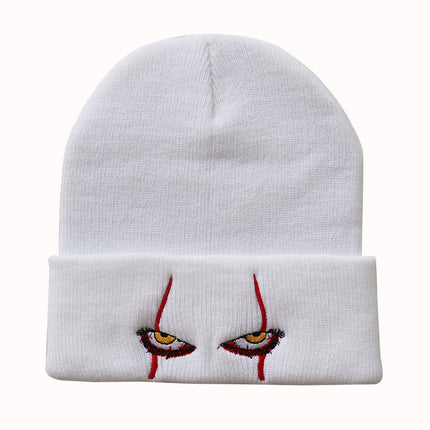 Pennywise scary eyes horror clown eyes knitted hat warm pullover hip hop hat woolen hat
