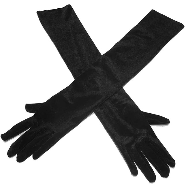 European and American Cross-border Long Ball Golden Velvet Evening Dress Warm Long Gloves Banquet Party Opera Etiquette Gloves