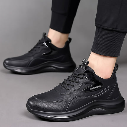 Autumn Men's Shoes, Sports Casual Shoes, Men's Thick-Soled Soft Leather Trendy Dad Shoes, Men's Lace-Up Leather Shoes, Men's One-Piece Dropshipping