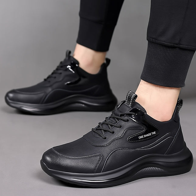 Autumn Men's Shoes, Sports Casual Shoes, Men's Thick-Soled Soft Leather Trendy Dad Shoes, Men's Lace-Up Leather Shoes, Men's One-Piece Dropshipping