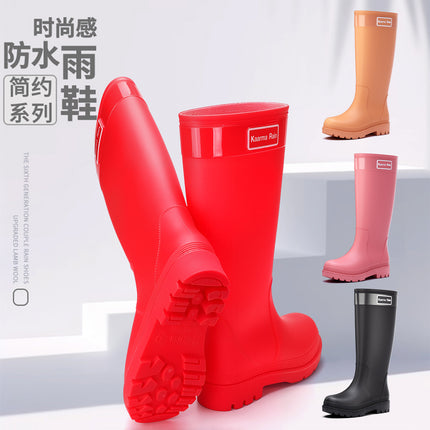 New Fashionable Women's Shoes, Extra High Women's Outer Wear Rainforest Hiking Wading Shoes, Heightening Waterproof Women's Water Shoes, Rubber Shoes and Overshoes