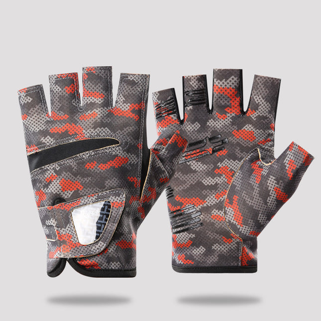 Summer Outdoor Fishing Gloves with Three-Finger Cut-Out Design, Breathable, Sun-Protective, Cut-Resistant, for Sea Fishing