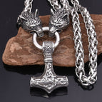 Silver wolf head+silver-60cm