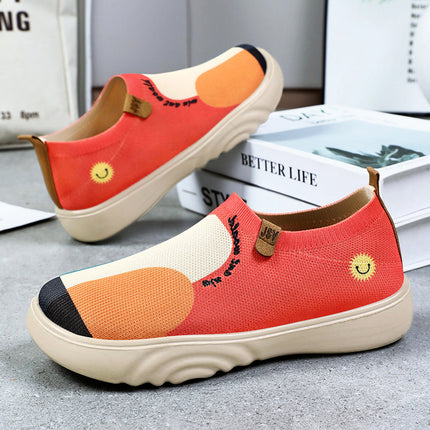 Shoes Women's Spring New Old Beijing Cloth Shoes Fashionable Painted Casual Shoes Polyurethane Soft Sole Slip-on Shoes Women