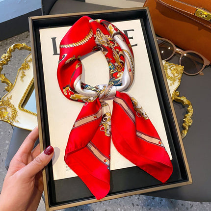 70cm Imitation Silk Square Scarf Fashion All-match Silk Scarf Professional Scarf Korean Style Neck Protection Scarf Decorative Small Square Scarf