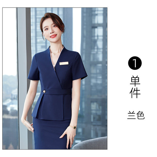 2024 New Advanced Sense Professional suit Gold Jewelry Store Guide Work Clothes Hotel Front Desk Cashier