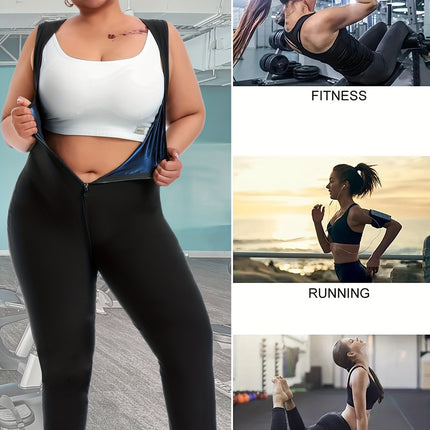 Women's Plus Size Zippered Sleeves Bodycon Leggings Yoga