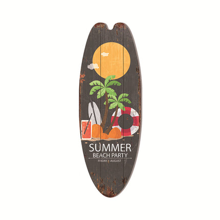 Cross-Border Surfboard Pendant Beach Leisure Wall Decoration Wooden Brand Hawaiian Party Supplies Scene Layout