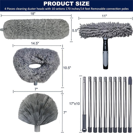 Cross-Border 2-in-1 Window Cleaning Scraper, Glass Cleaning Brush, Wiper, Glass Scraper, Double-Sided Glass Cleaning Tool