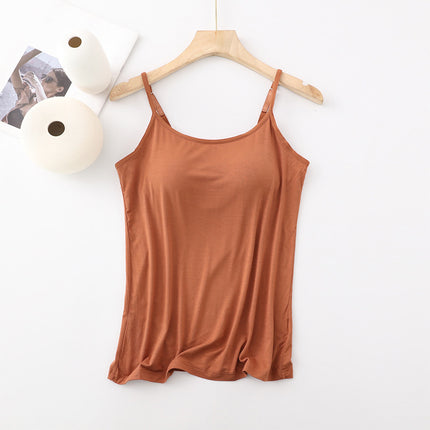 Modal with chest pad Vest Women's condole belt without steel ring BRA-T Cup one-piece slim underwear base shirt wholesale