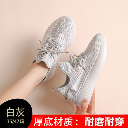 350 Unisex Large Size Yeezy Shoes Breathable Fly-Knit Sneakers Autumn Mesh Running Shoes Cross-Border Wholesale in Stock