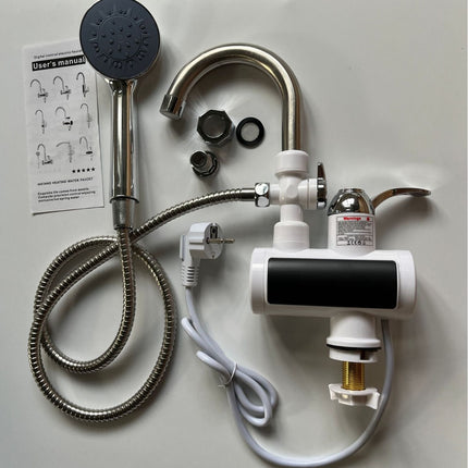 Cross-Border Household Quick-Heating Faucet Instant Electric Hot Water Faucet Hot and Cold Dual-Use Square Screen Kitchen and Bathroom Instant Water Heater Foreign Trade