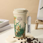 (including tax price) / Double-walled coffee mug 530ml - oleander design (5d craftsmanship)