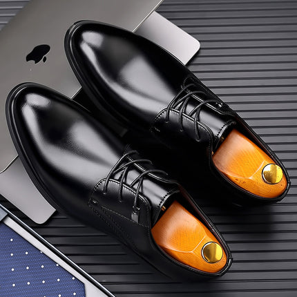 Men's Leather Shoes 2026 New Model Men's Business Formal Shoes Non-Slip Height-Increasing Shoes Foreign Trade Original Order One-Piece Dropshipping Soft