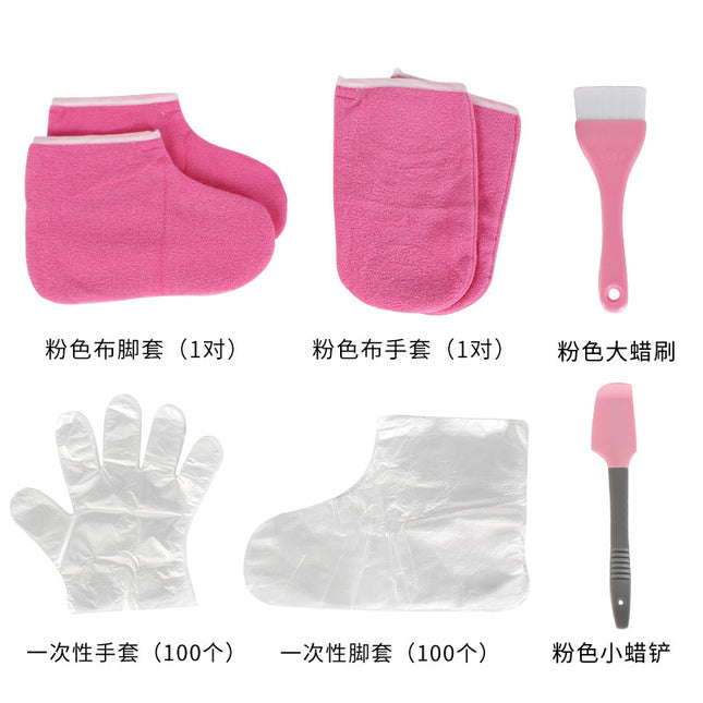 Cross-border Banafen Wax Therapy Hand and Foot Care Accessories Combination Set Velcro Cotton Insulation Hand and Foot Cover Wax Brush