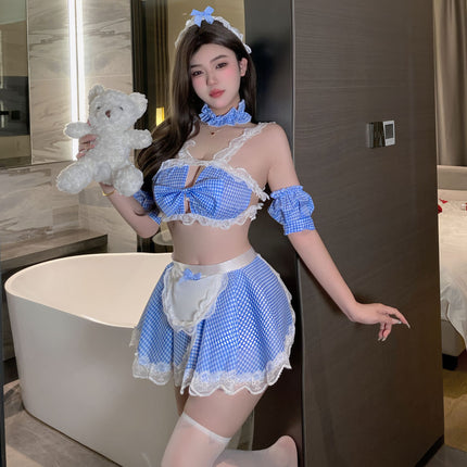 Sexy Lingerie Sexy Maid Lolita Uniform suit Tight Hip Skirt Pure Want to Open Free Pajamas Han Clothes