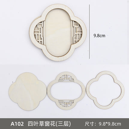 Handmade Bamboo DIY Fridge Magnet Wooden Frame Material Kit New Year's Day Parent-Child Handicraft Activity Cultural and Creative Salon Team Building Gift