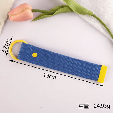 New 32mm Japanese and Korean Ins Style Dopamine Color DIY Keychain Ribbon Lanyard Embroidered Canvas Strap Korean Strap