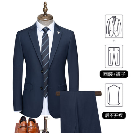 Suit for Men, Groom's Suit, Men's Business Attire, Wedding Attire, Royal Blue Jacket, Unisex Slim Fit