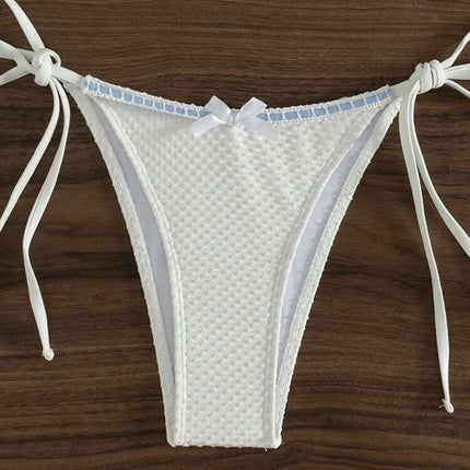 2025 European and American New Sexy Bikini Bikini Split Swimsuit for Women Small Fresh Solid Color Cross-border Special