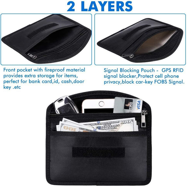 New cross-border mobile phone signal shielding bag waterproof fireproof zipper 7 inch car shielding key case RFID set