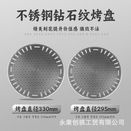 Stainless Steel Commercial Grill Pan with Thickened Square Grill Pan Charcoal Household Barbecue Plate Honeycomb Plate Barbecue Grate Charcoal