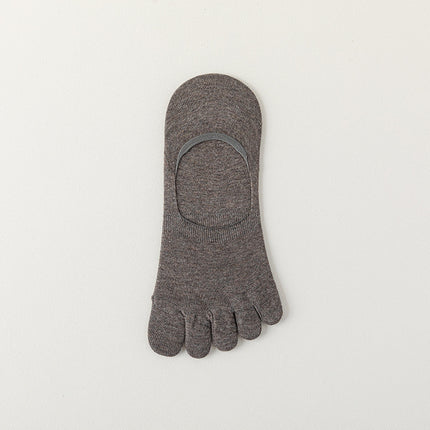Finger socks men's solid color leisure boat socks spring and summer breathable thin cotton antibacterial deodorant socks summer toe socks