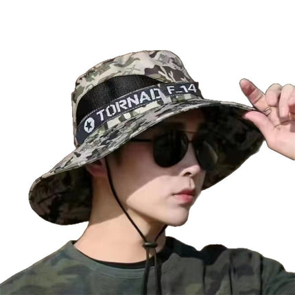 Outdoor Hiking Hat Men's New Summer Breathable Mesh Sun Protection Hat Outdoor Sunshade Camouflage Foldable Fisherman Hat