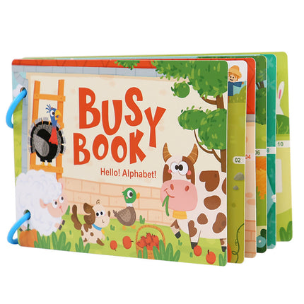 Cross-border Enlightenment Early Education Cartoon Quiet Paste Book Children's Educational Toys Handmade Material Package Repeated Busy Book