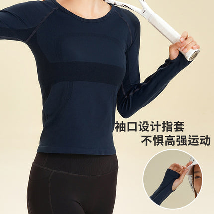 Lulu Yoga Clothing Women's Top 2025 New Tight Quick-drying Breathable Fitness Running Long-sleeved Sports T-shirt Autumn and Winter