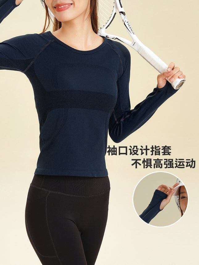 Lulu Yoga Clothing Women's Top 2025 New Tight Quick-drying Breathable Fitness Running Long-sleeved Sports T-shirt Autumn and Winter