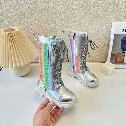 Girls' Boots, No More Than Knee-High, Autumn and Winter High Boots, Catwalk Performance Boots, Kidsren's Fashion Princess High Boots, Simple