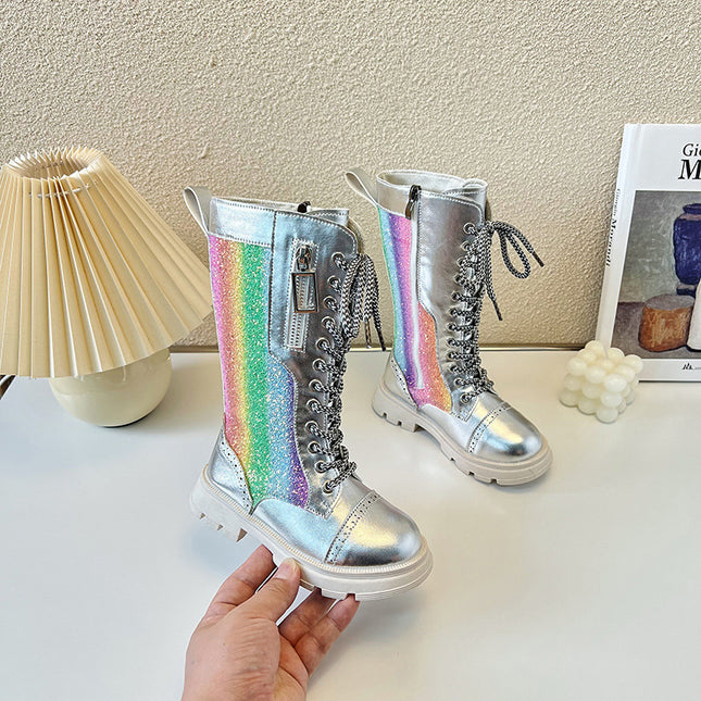 Girls' Boots, No More Than Knee-High, Autumn and Winter High Boots, Catwalk Performance Boots, Kidsren's Fashion Princess High Boots, Simple