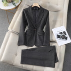 8658 gray suit + pants / S