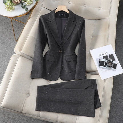 White Suit Set for Women, New Spring and Autumn Style, Cross-Border Elegant Goddess Style, Professional Attire with a High-End Feel, Casual Suit, Formal Wear