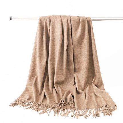 Wool Scarf Shawl High-End Versatile Cashmere Scarf Women's Winter 2025 New Men's Solid Color Scarf Wholesale