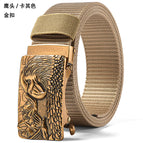 1 eagle head khaki [gold buckle] / 110cm